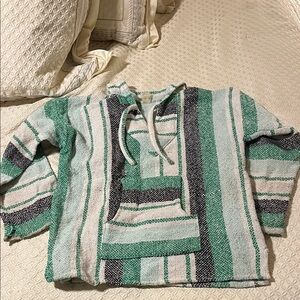 Striped Green and Black Baja Hoodie